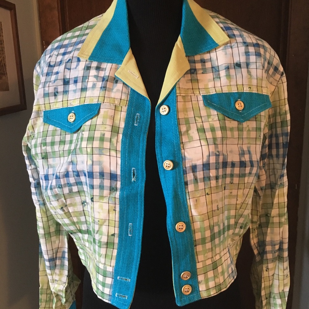 Canvasbacks Moto Style Lightweight Plaid Jacket XS